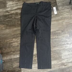Lauren Ralph Lauren Black Pants Cropped Capri Size 12 Mini White Polka Dot NWT
